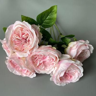 Factory Wholesale Artificial Flower Bunches Austin Rose Artificial Flower