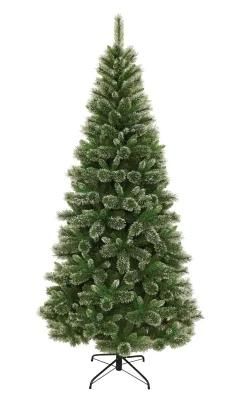 8FT Green Frosted Flowering Pine Needle &amp; PVC Mixed Tips Christmas Tree