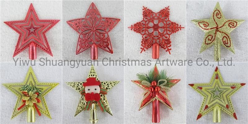 Christmas Top Star for Holiday Wedding Party Decoration Supplies Hook Ornament Craft Gifts
