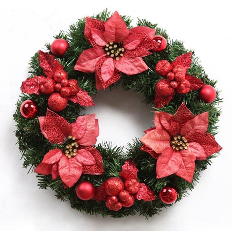 Small MOQ Christmas Wreath Xmas Door Hanging Wreath Decoration