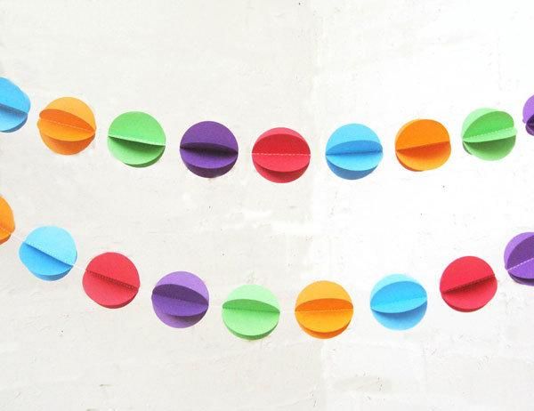 3D Paper Decorations Circle Paper Garland