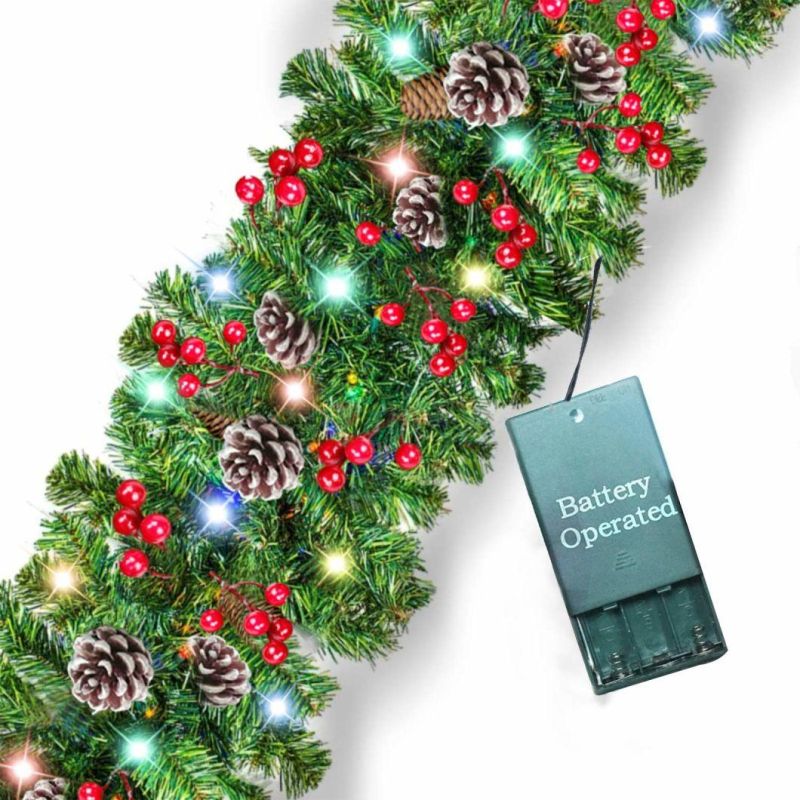 Prelit Christmas Garland Pine Artificial Garland Decoration for Christmas