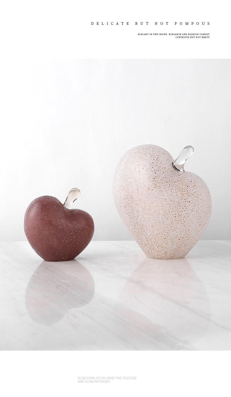 Nordic Ins Fake Fruits Decor Apple Glass Ornaments Home Creative Decoration for Bedroom