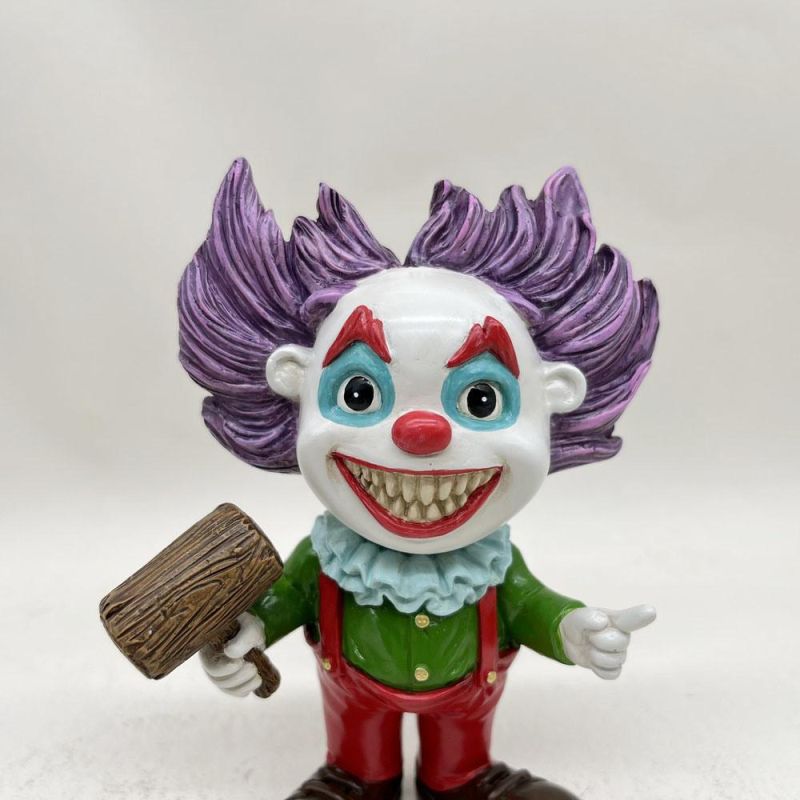 Customized Polyresin Spooky Scary Clown Figurine Decoration and Gift for Halloween Holiday