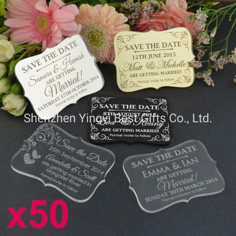 Custom Clear Acrylic Wedding Invitation Cards