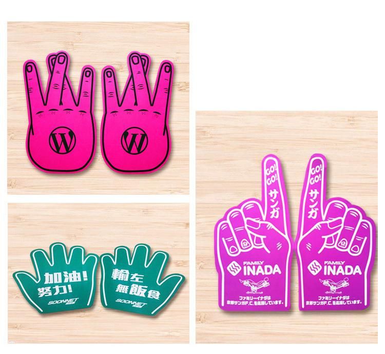 Promotion Gift Cheering EVA Foam Hand Concert Cheering EVA Fingers Advertising EVA Hand Sponge Hand Fan Finger for Sports Games