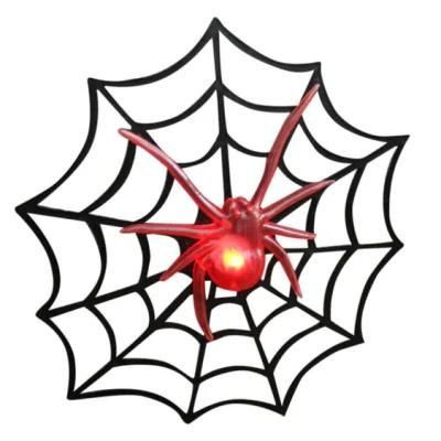 LED Lighted Spider Web Flashing Spider Halloween Prop Decoration