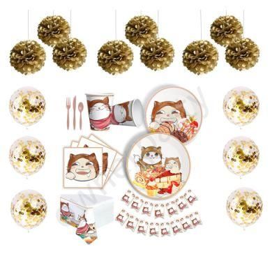 Birthday Wedding Bridal Showers Disposable Paper Dinnerware Set Serves 24 Gold Confetti Party Supplies Set for Girls