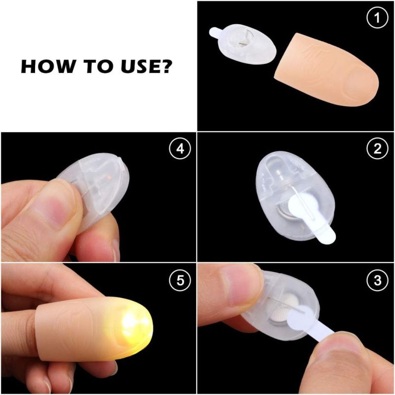 LED Finger Lamps Fake Light Fingers Magic Thumb Tips Toy