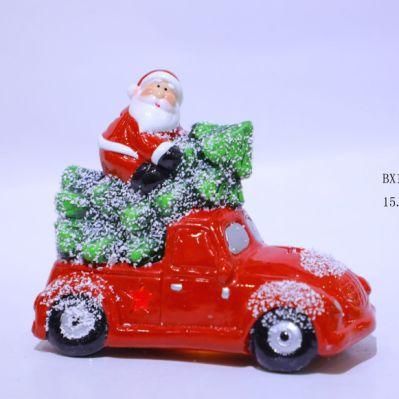 on Sale Christmas Ceramic Decor Red Car Shape for Home Decoration