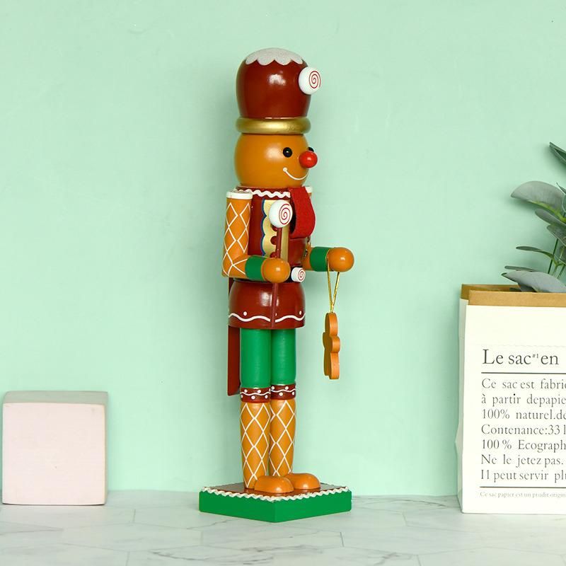 35cm Gingerbread Man Nutcracker Wooden Christmas Ornament Decoration