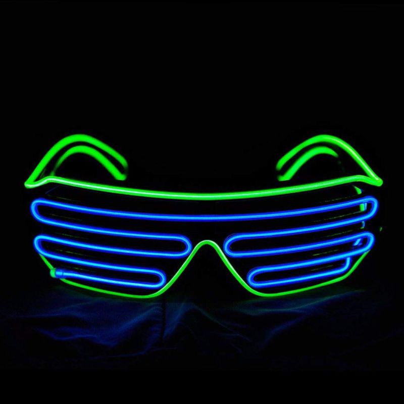 LED Shutter EL Wire Neon Rave Glasses Flashing LED Sunglasses