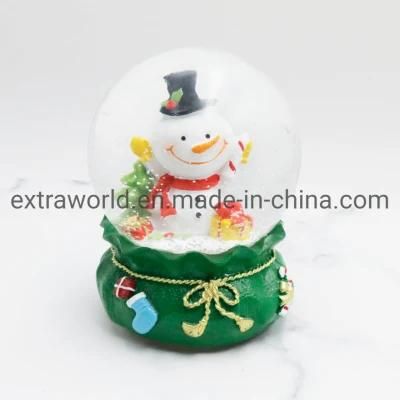 65mm Resin Craft Snowman Snow Globe for Home Decoration