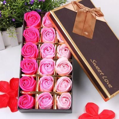 High Quality Decoration Soap Flower Gift Set Valentine&prime;s Day Creative Gift Flower Set 18 PCS Soap Rose Flow