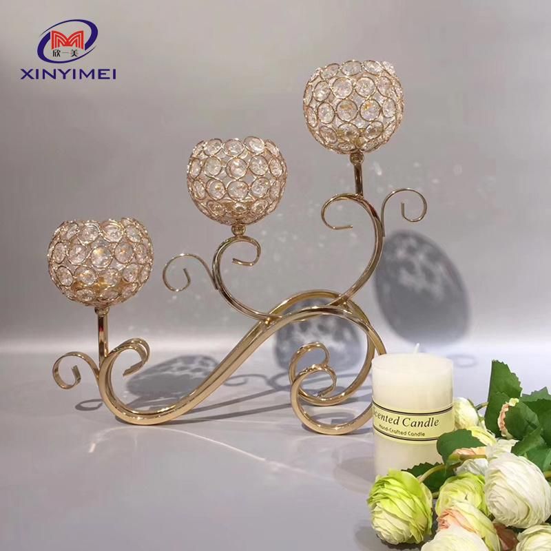 Banquet Hall Luxury Crystal Wedding Centerpiece Decoration Candle Holer