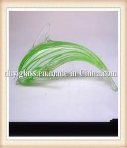 Animal Green Dolphin Glass Craft for Decoration