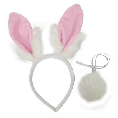 Kids Easter Decoration Designer Hairband Bunny Ear Fur Headband with Rabbit Nose