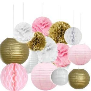 Umiss Paper Crafts Honeycomb Balls Lanterns Paper POM Poms Birthday Wedding Party Decoration