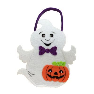 Party Decoration Ghost Candy Storage Basket Kids Children Treat or Trick Halloween Felt Bag