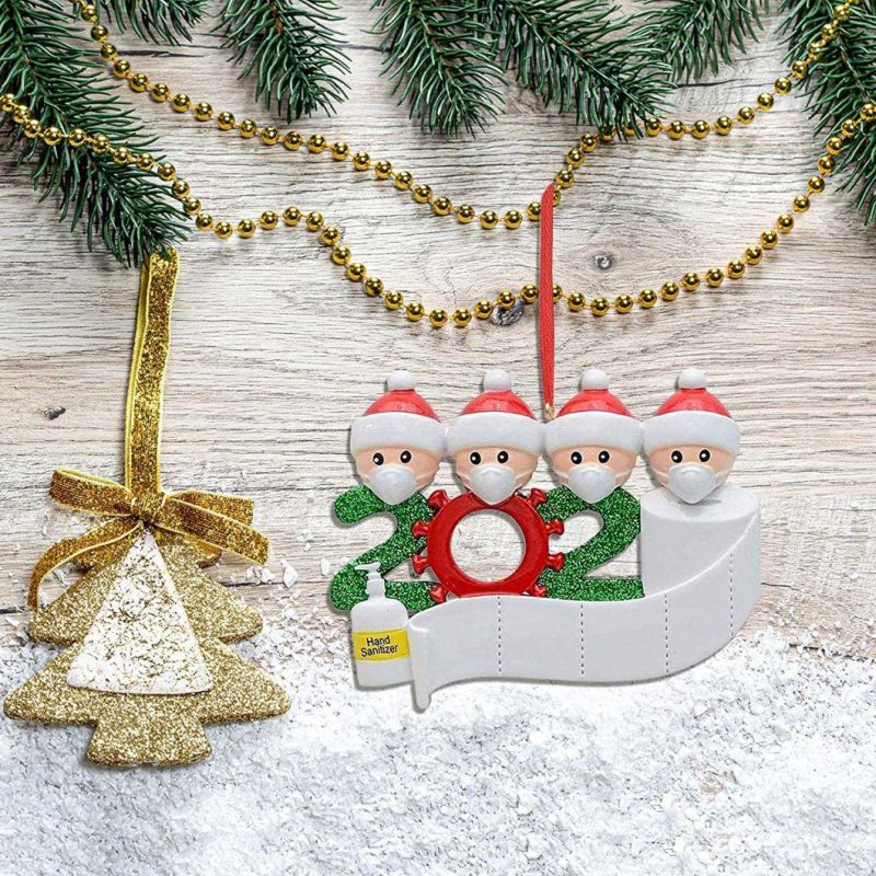 Personalized Quarantine Survived Christmas Ornament Kit, 2020 Customized Family Members Name Xmas Tree Pendants DIY Creative Gift (1, 2, 3, 4, 5, 6, 7)