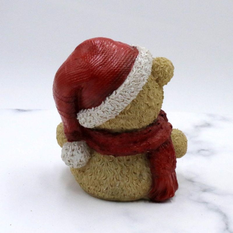 Creative Christmas Resin Teddy Bear Cake Topper Decoration