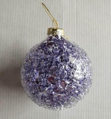 Hand Blown Purple Color Christmas Decoration Glass Ball
