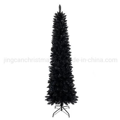 Artificial Black Poined PVC Pencil Christmas Tree