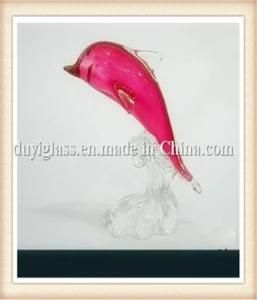 Animal Red Dolphin Glass Craft for Decoratio