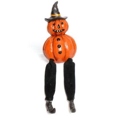 New Design Wholesale Home Decorations Party Accessories Long Soft Leg Halloween Resin Pumpkin Ghost