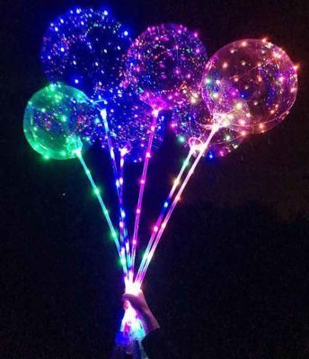 LED Bobo 18inch Clear Luminous Balloon Bubble Transparent Glow Party Dark