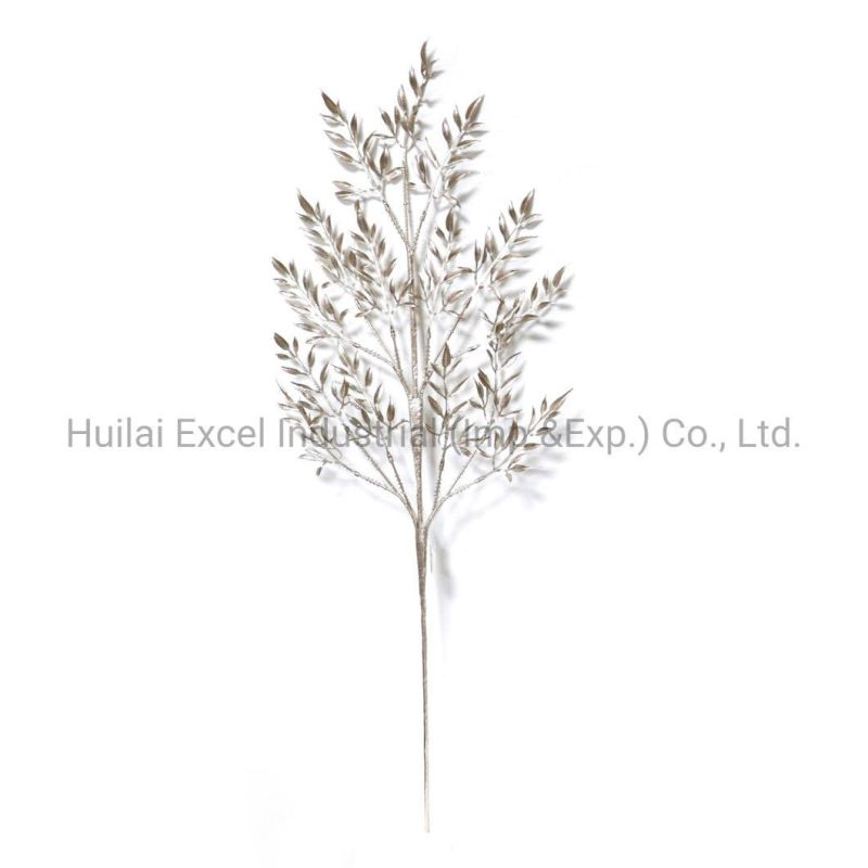Christmas Decoration Leaf Picks Gold Branches Glitter Leaves Picks