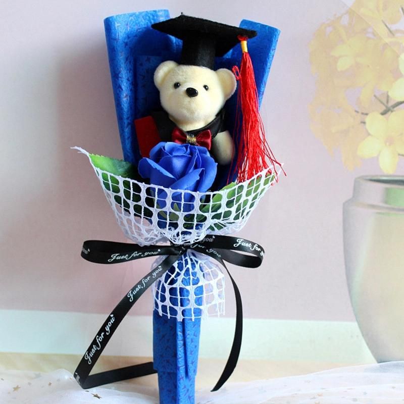 Congrats Grad Gift Graduation Bear Teddy Graduation Bouquet Rose Flower Bear Party Decorations Supplies Favor