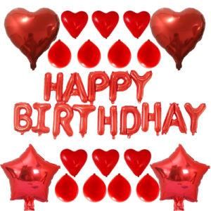 Happy Birthday Party Decorations Red Anniversary Supplies