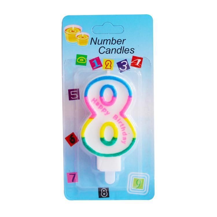 Rainbow Printed Happy Birthday Number Birthday Candle to Indonesia