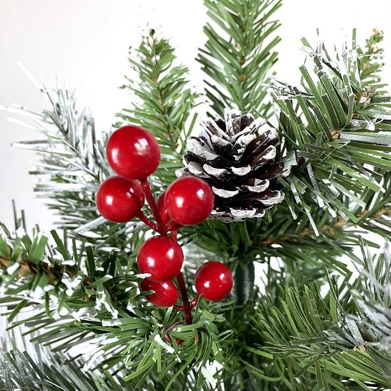 6FT PVC Christmas Tree with Pinecones and Red Berries