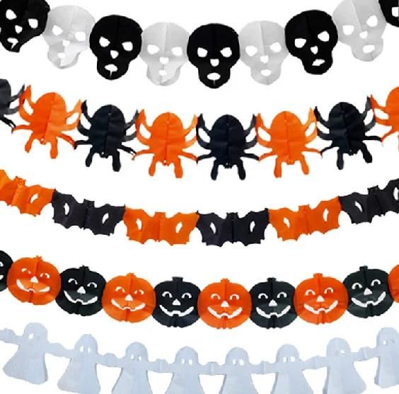 Halloween Paper Garland Ghost Halloween Banner for Halloween Party Decorations