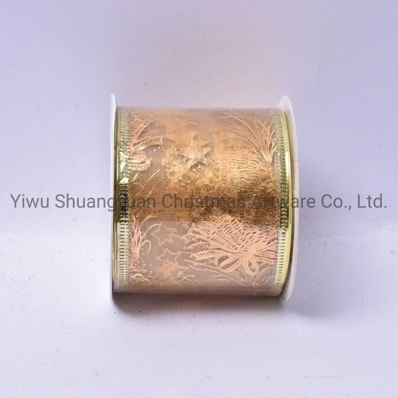 Christmas Ribbon Decor for Holiday Wedding Party Decoration Supplies Hook Ornament Craft Gifts