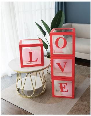 Hot Sale Love Large Explosion Gift Balloon Set Baby Shower Letter Transparent Balloon Surprise Boxes Stuffing Box Blocks Acrylic