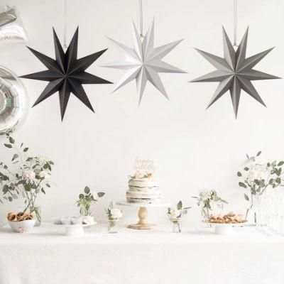 30cm Paper Star Nine-Pointed Star Christmas Party Decoration Birthday Kindergarten Window Playground Decoration