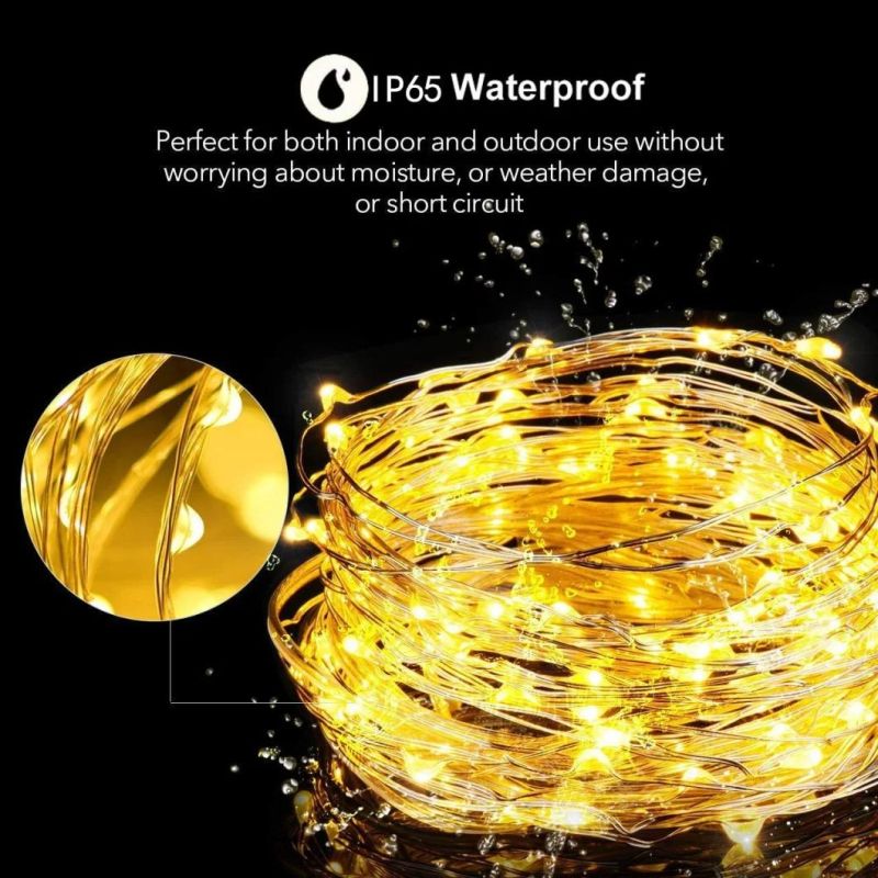 Waterproof Solar Garden String Lights Copper Wire Indoor Fairy Decorative Lighting