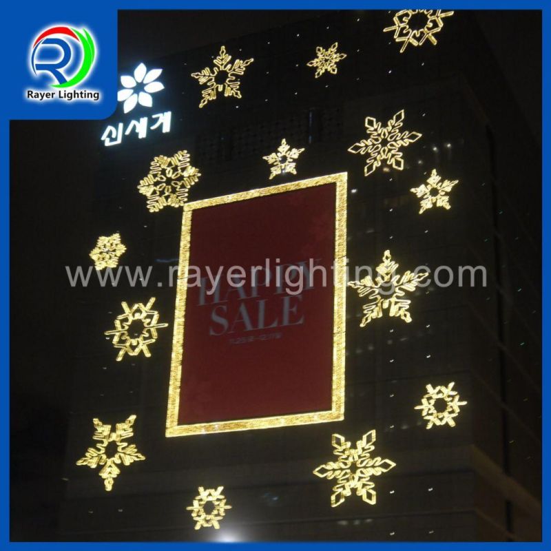 White LED Christmas Outdoor Decoration Snowflake Motif Light