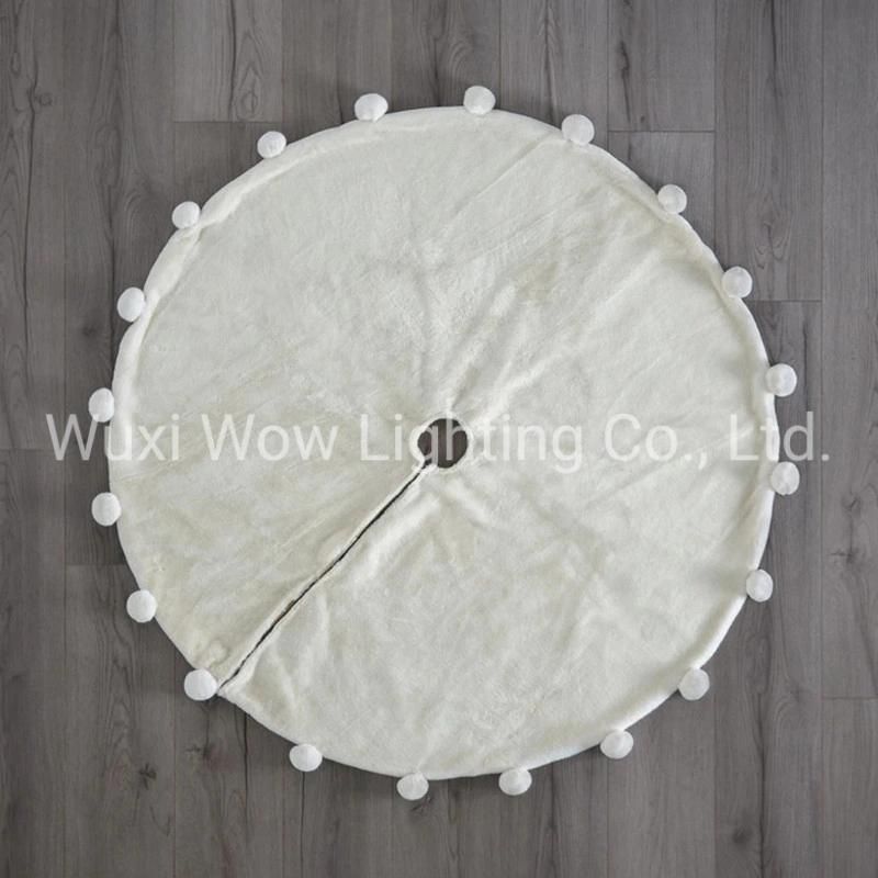 48" Cream Fur POM POM Tree Skirt