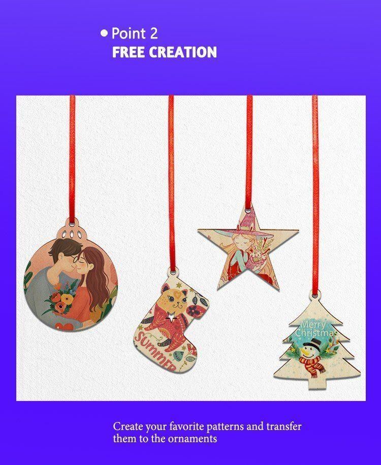 Sublimation Christmas Ornament Wooden Decoration Pendant Blanks