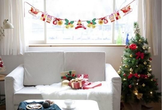 Christmas Banners Flags Hanging Bunting Paper Door Wall Window Hanging Decoration