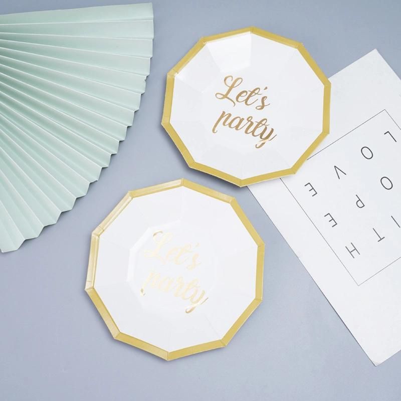 Decagon Shaped Disposable Paper Plates