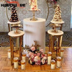 Elegant Design Marble Top Stainless Steel Base Luxury Wedding Cake Table Decoration