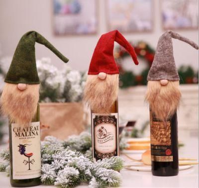 2021 New Christmas Hat Winebottle Decorations for Dress up Gifts