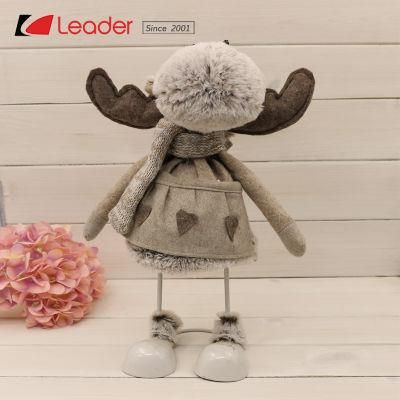 New Nordic Fabric Sitting Deer Figurine Craft with Metal Feet for Home Decoration and Christmas Gifts, Customize Your Swedish Dolls