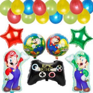 Cartoon Mario Birthday Balloon Set Game Theme Party Decoration