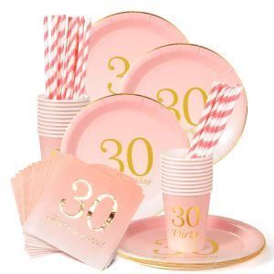 No. 30 Paper Plates, Cups &amp; Napkins, for Kids &amp; Adults Table Decorating Supplies